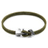 Khaki green Brixham silver and rope bracelet by Magenta Sooty, featuring a stylish mixed-metal design and nautical-inspired details.