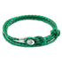 Fern green leather and silver bracelet by Magenta Sooty featuring a stylish, nature-inspired design and adjustable fit.