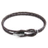 Dark brown leather and silver bracelet from Magenta Sooty featuring a sleek, stylish design with adjustable closure.