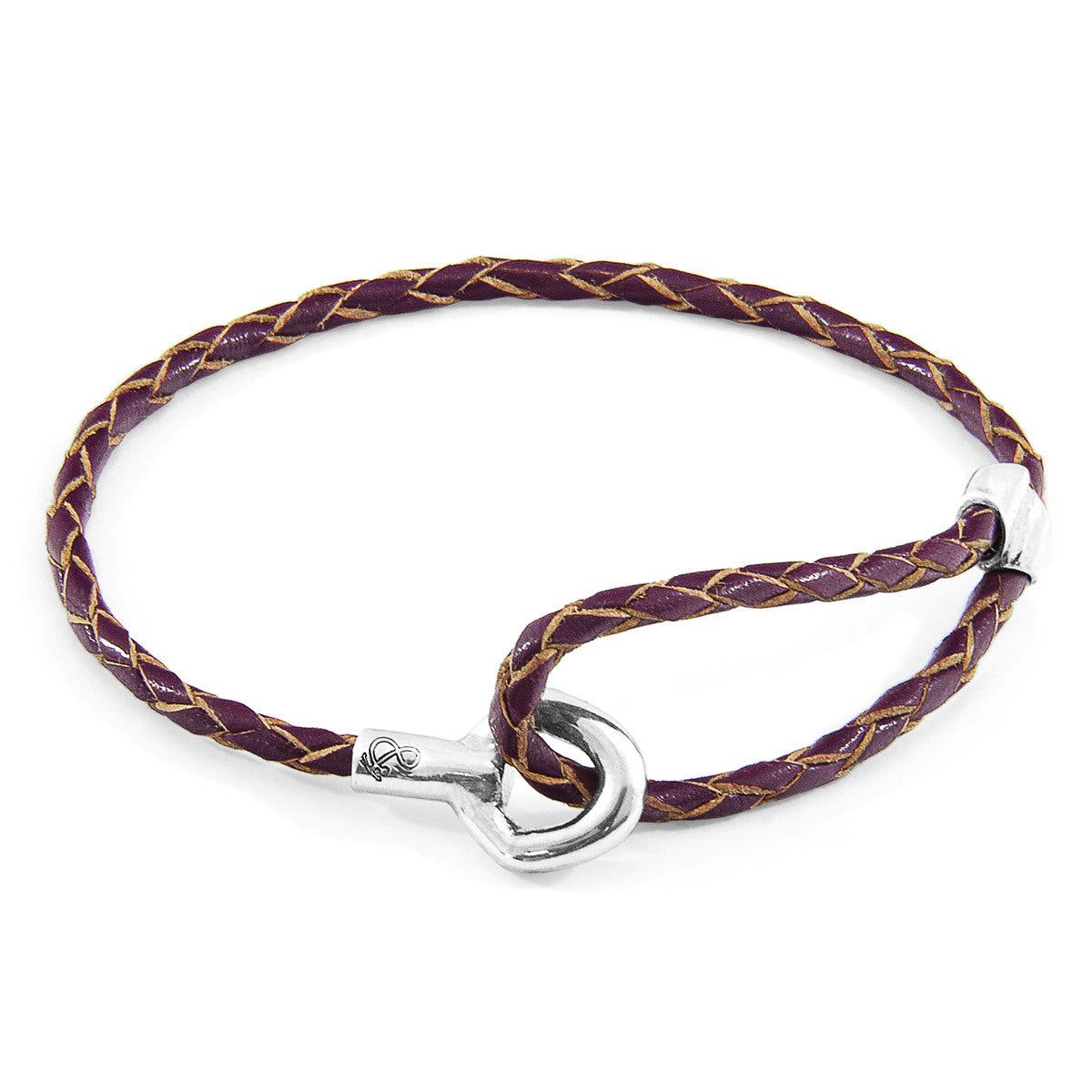 Deep purple leather and silver bracelet from Magenta Sooty with a sleek, modern design.