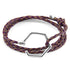 Deep purple leather and silver bracelet by Magenta Sooty, featuring a stylish and modern design with intricate details.
