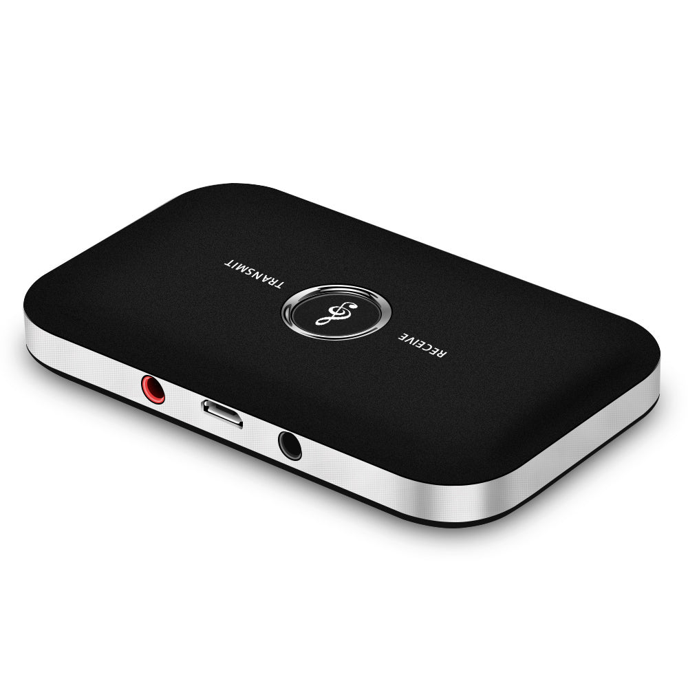 Teal Simba 2-in-1 Bluetooth 4.1 audio transmitter and receiver device with ports and indicator lights.