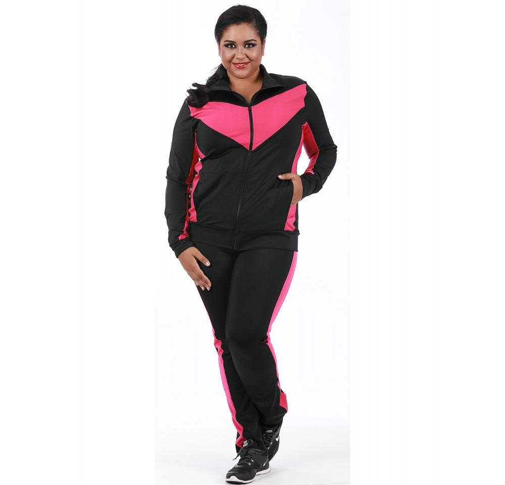 Scarlet Leek InstantFigure Curvy Plus Size activewear compression jacket in black, designed for women with a fitted, supportive look.