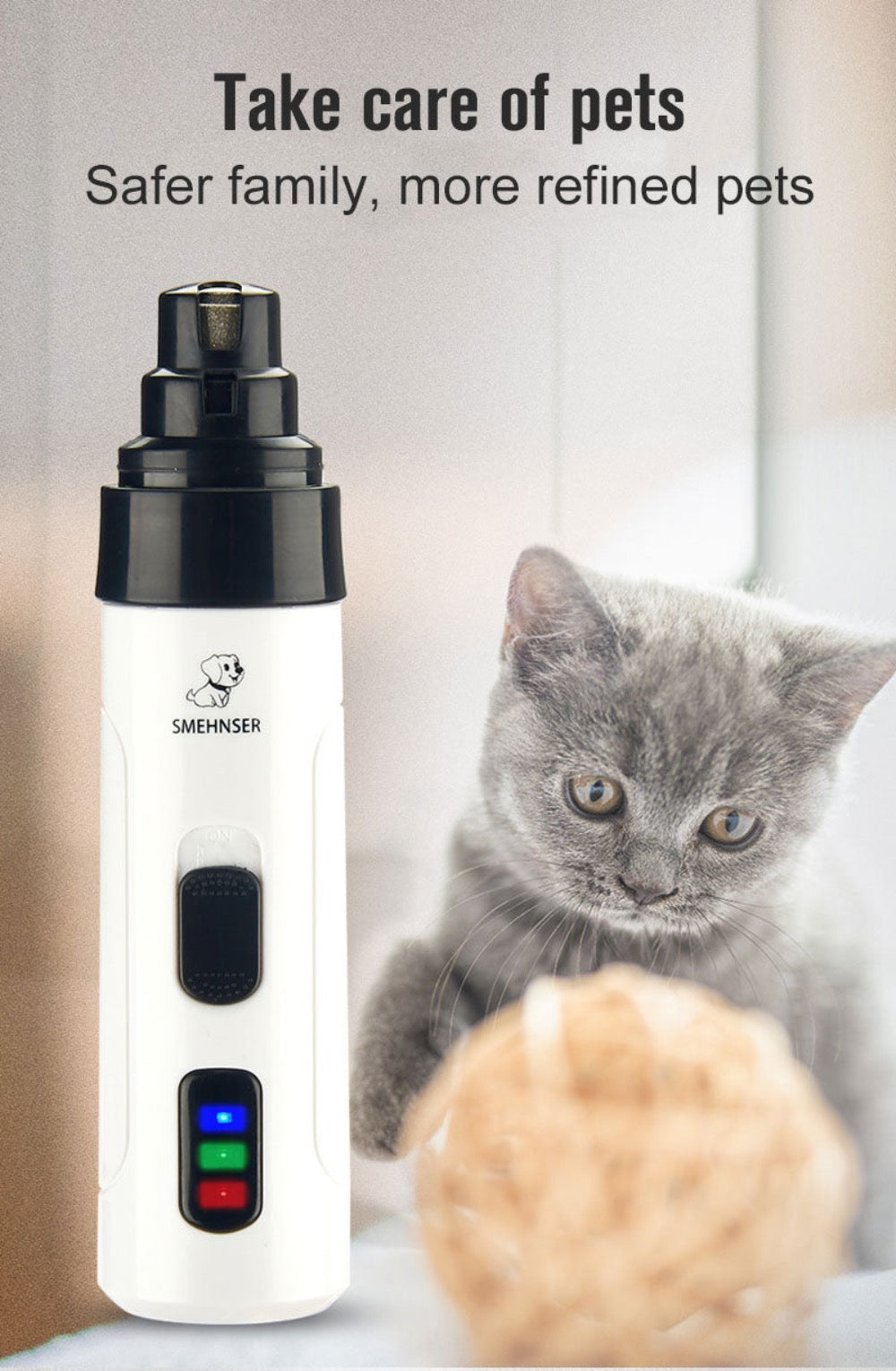 Yellow Pandora cordless pet nail trimmers with ergonomic design for safe and precise trimming of dog and cat nails.