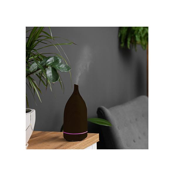 Amethyst Hera 100ml ultrasonic aroma diffuser and humidifier for home and garden, with sleek design and mist output visible.