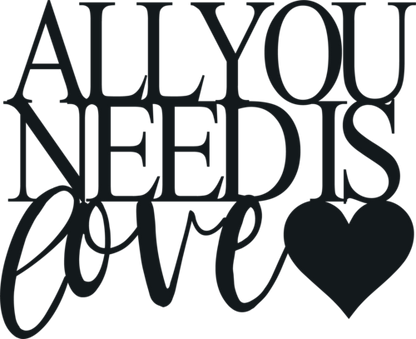 Malachite All You Need Is Love metal wall art for home decor featuring a stylish and decorative metal design.