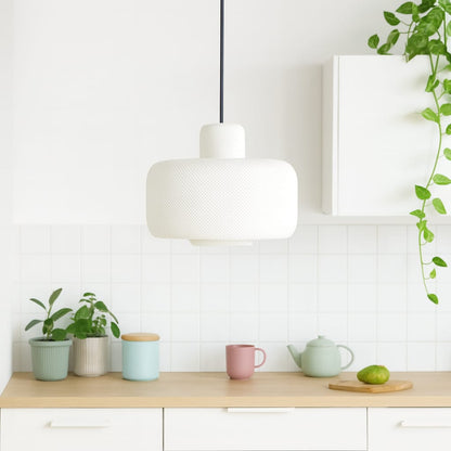 Azure Pontus Aurora Dome Pendant Lamp hanging fixture with a sleek, modern design and a glowing, semi-transparent dome shade.