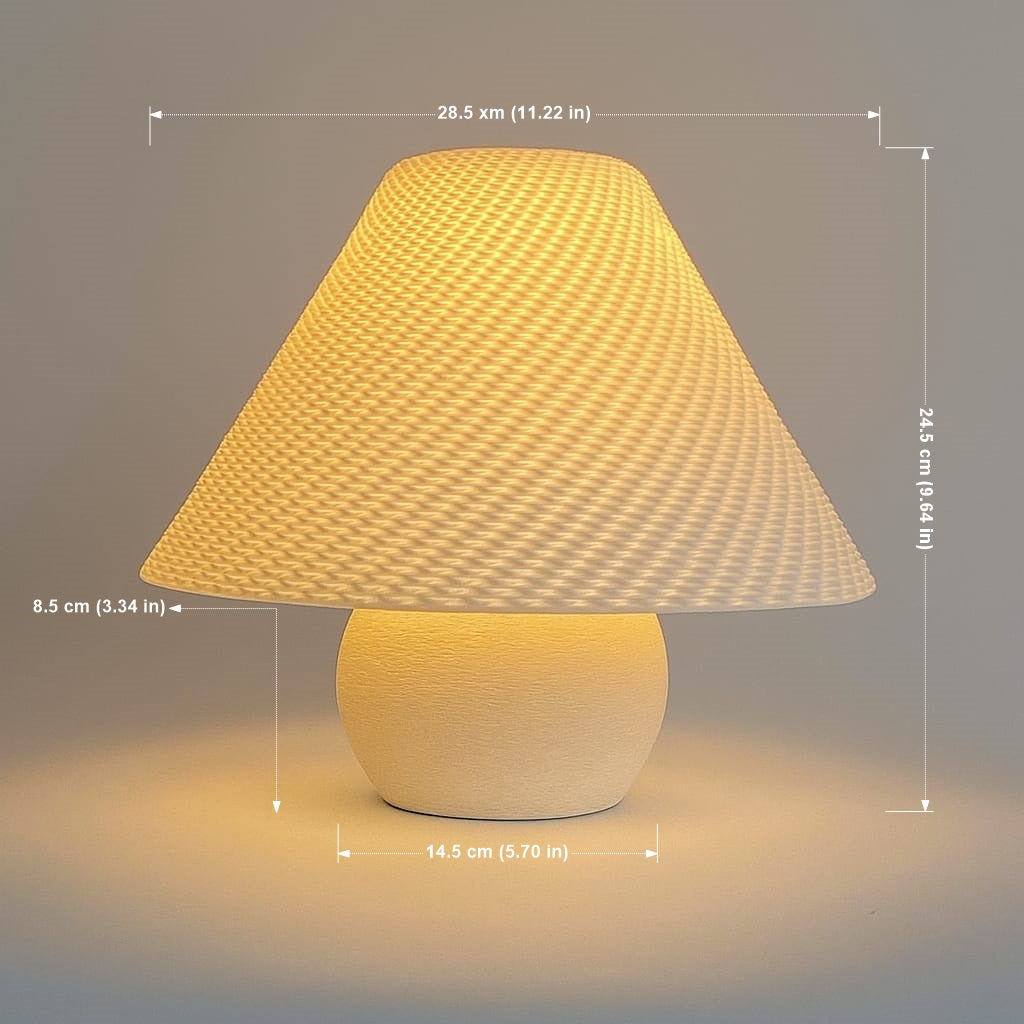 Azure Pontus Aurora Weave portable table lamp with woven design, featuring warm lighting and a sleek, modern appearance.