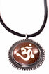Silver Hestia auspicious Om spiritual necklace featuring a pendant with Om symbol on a silver chain.