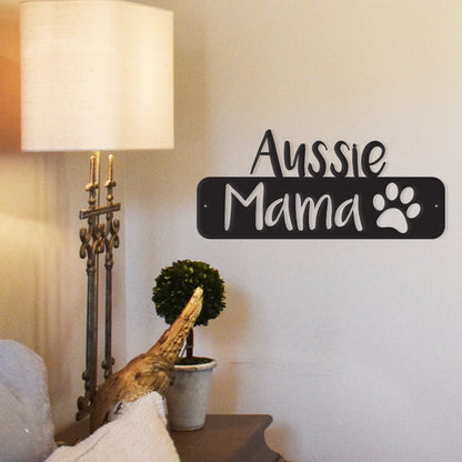 Aussie dog metal wall art decor featuring a square design, crafted by Canis Minor for home and garden decoration.