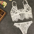 Jade EP sexy lace lingerie set with sheer mesh bralette and matching G-string, unpadded and unlined for a revealing, stylish look.