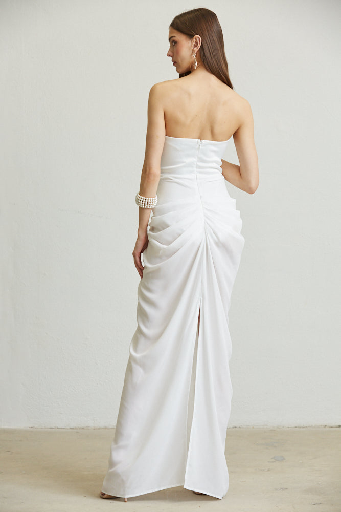 White Amphitryon Georgina dress for women, stylish and elegant, shown in a natural fabric and fit.