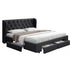 Charcoal King Size Artiss bed frame with four drawers, Ozdingo MILA model, featuring a modern design and storage drawers in a home bedroom setting.
