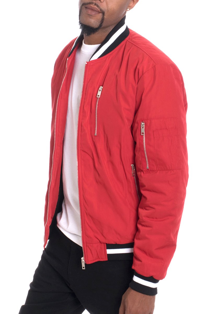 Front view of Lime Milo Luxe Twill Jacket, a stylish red jacket from the Jackets &amp; Coats collection with a tailored fit.