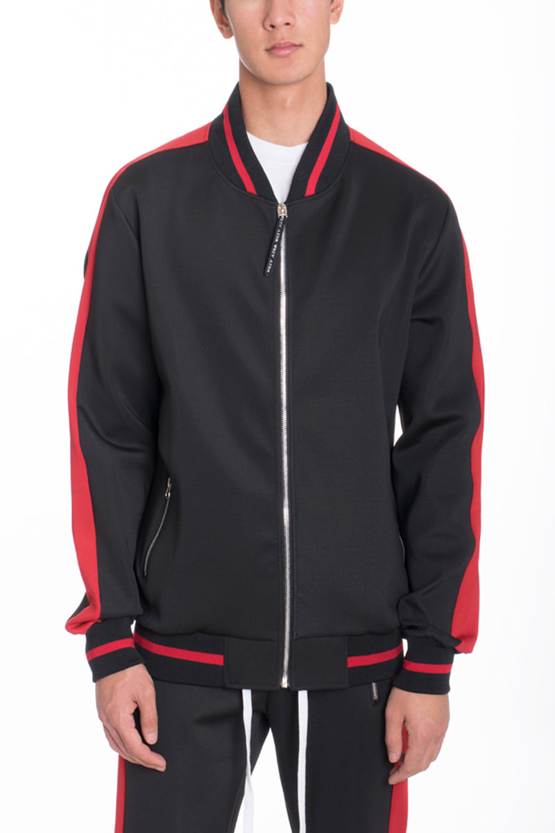 Lime Milo Rally Track Jacket for activewear, black color, with sporty design and zip-up front, suitable for outdoor activities.