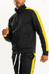 Lime Milo single stripe track jacket in black, featuring a sporty design with white stripe details and a zip front.