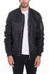 Lime Milo Flight Lined Bomber jacket in black, activewear style with a sleek, fitted design and front zipper closure.