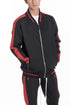 Lime Milo heavy weight solid track jacket in black, featuring a zip front and ribbed cuffs for activewear comfort.