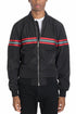 Lime Milo Dom Taped Bomber jacket in black with tape detailing, front zipper, and ribbed cuffs, casual outerwear for men