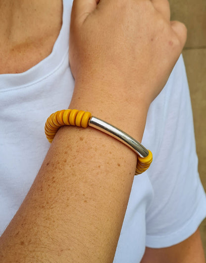 Byzantium Artemis Manaus bracelet made of intricate metalwork with bead accents, stylish jewelry accessory for women.