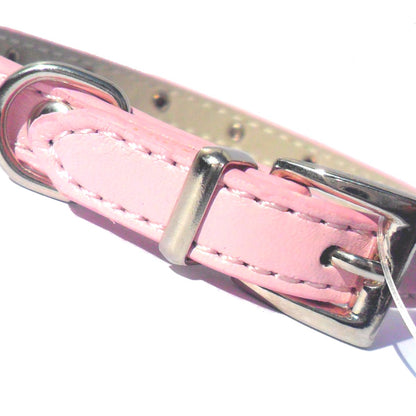 Pink baby diamante dog collar from Salmon Oscar with rhinestone embellishments, designed for stylish pet wear.