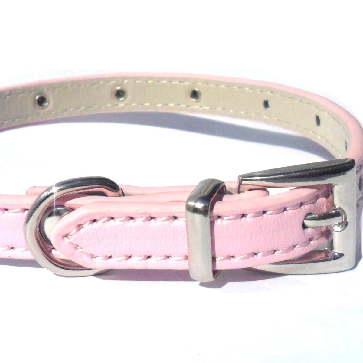 Pink baby diamante dog collar with rhinestones, stylish Salmon Oscar petwear for small or puppy dogs.
