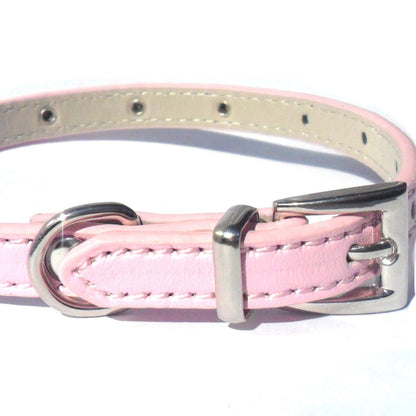Pink baby diamante dog collar with rhinestones, stylish Salmon Oscar petwear for small or puppy dogs.