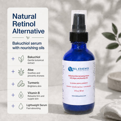 Bakuchiol Natural Retinol Serum With Argan, Avocado and Rosehip Oils - Reduce Wrinkles, Firm Skin, Youthful Glow  - 2 oz