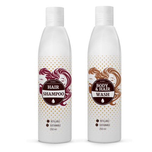 Sangria Poppy calming hair shampoo in a sleek bottle, part of a haircare set, with a gentle soothing formula for hair and scalp.