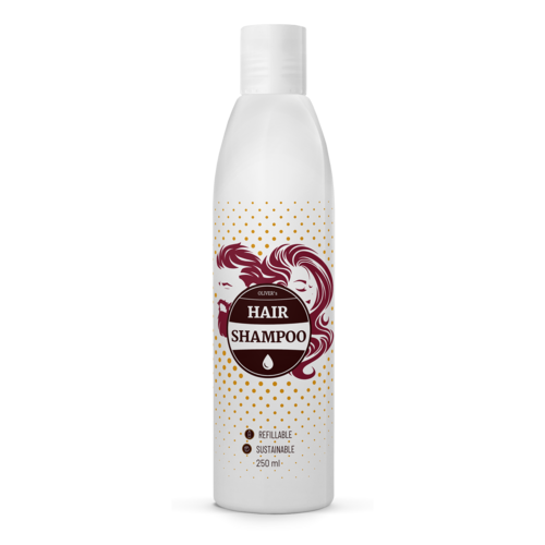 Sangria Poppy calming hair shampoo bottle with label, showcasing a gentle haircare product for soothing scalp care.
