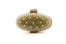 Vegan wooden beard brush by Periwinkle Lucy with natural bristles, designed for grooming and styling men&