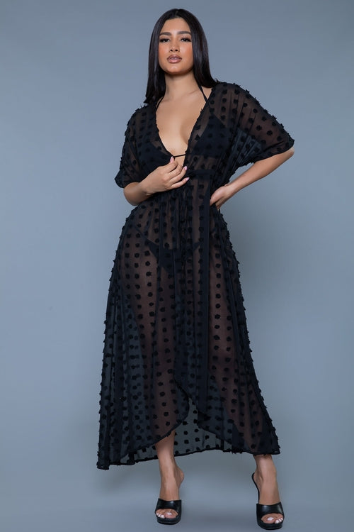 Brown Sooty Alice Cover-Up Maxi Dress in lingerie and underwear, flowing fabric with a relaxed fit and elegant design.