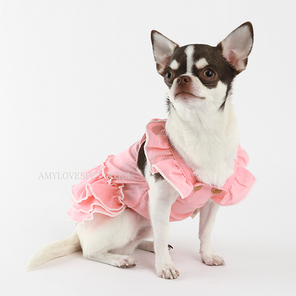 Pink Blossom One-Piece pet clothing by Emerald Alfie, featuring a cute and cozy design for small pets.