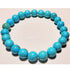 Blue howlite beaded elastic stretch bracelet featuring 8mm round beads, crafted by Silver Hestia, for stylish jewelry accessories.