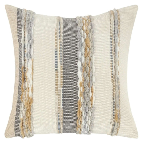Boho striped chenille throw pillowcases from Copper Pallas featuring soft woven fabric and colorful pattern for cozy decor.