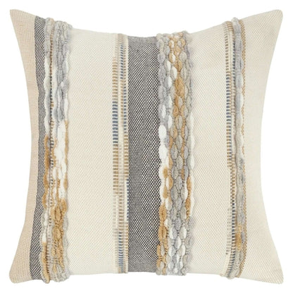 Boho striped chenille throw pillowcases from Copper Pallas featuring soft woven fabric and colorful pattern for cozy decor.