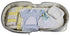 Boys 12-piece baby clothing starter set by Emerald Clover, includes onesies, shirts, pants, and a diaper bag for infants.