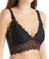 Black Melanter lace V-neck bralette with delicate floral lace details, soft adjustable straps, and a comfortable fit.