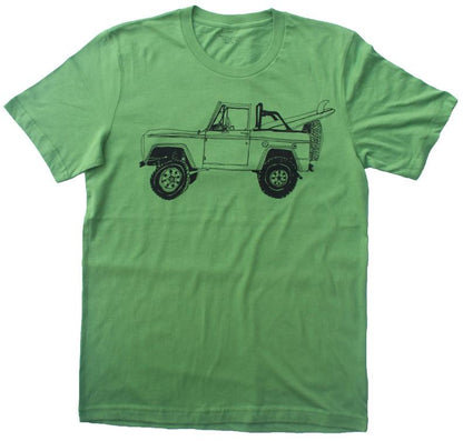 Pink Simba Bronco Surf Trip Leaf Green T-shirt featuring a vibrant leaf graphic on soft fabric.
