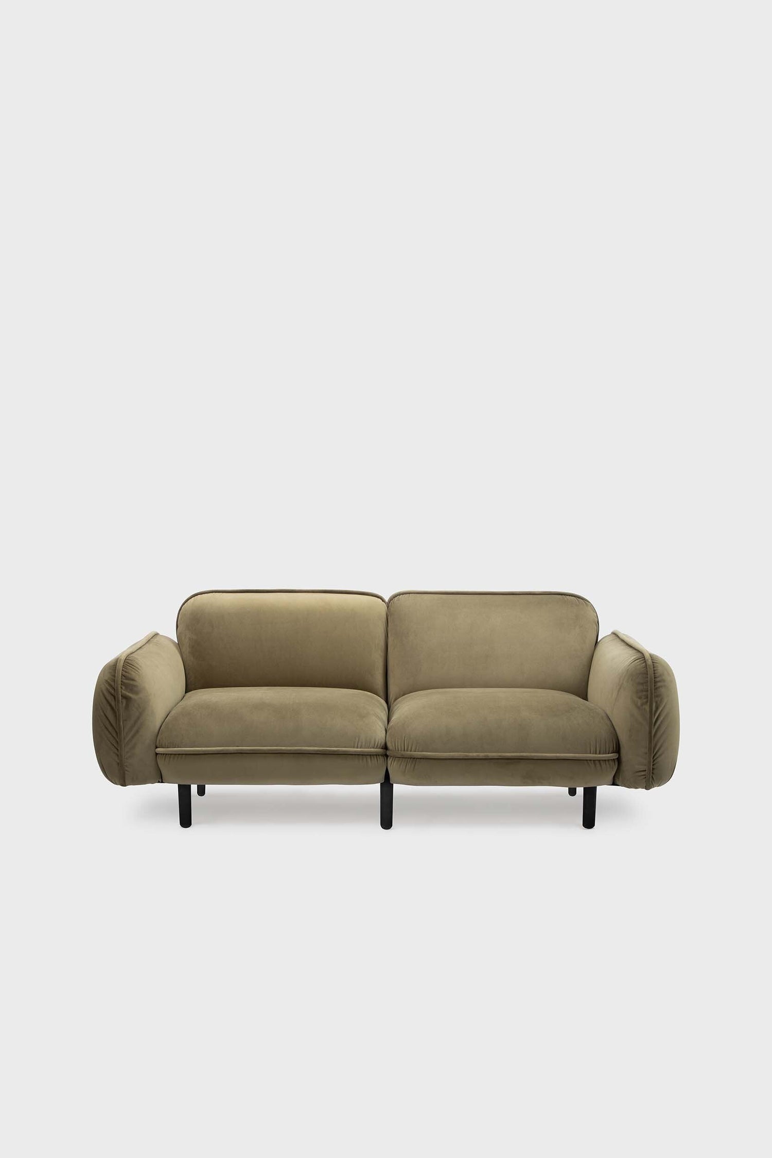 Green Aquamarine Poppy Bean Sofa featuring plush fabric and modern design, ideal for contemporary living spaces.