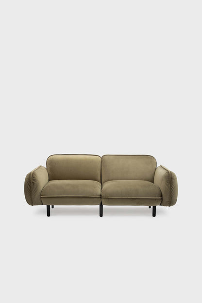 Green Aquamarine Poppy Bean Sofa featuring plush fabric and modern design, ideal for contemporary living spaces.