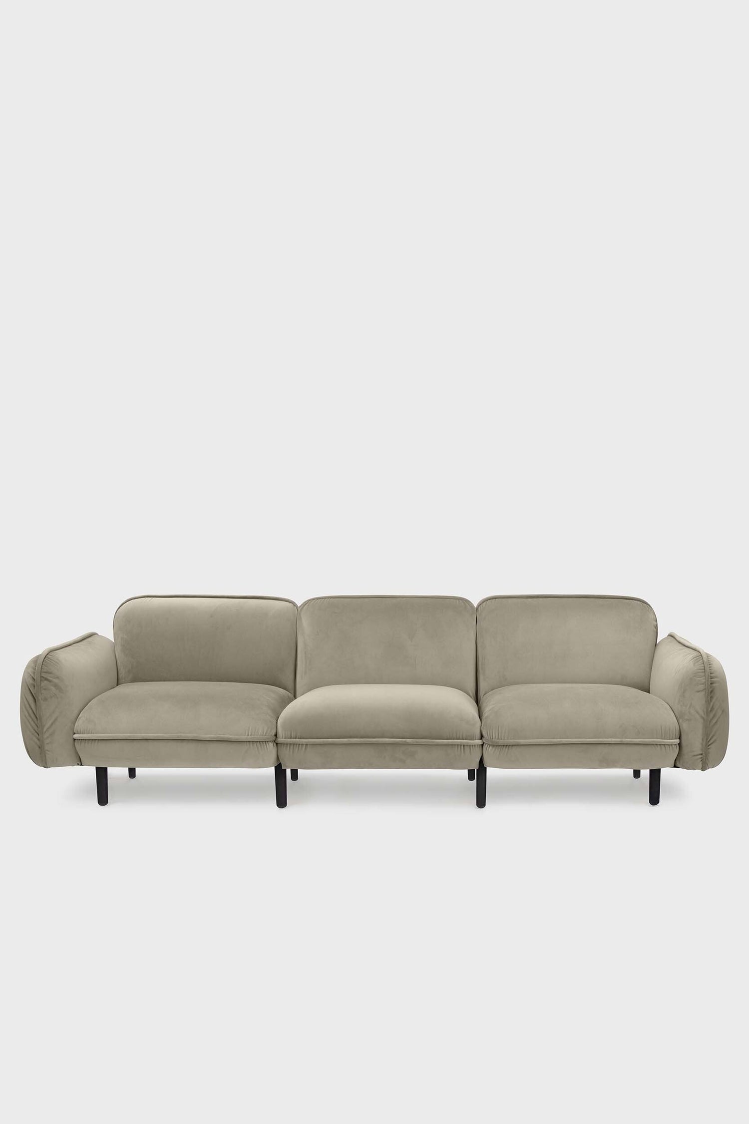 Beige Aquamarine Poppy Bean Sofa, modern furniture piece with plush cushions and sleek design, ideal for contemporary living rooms.