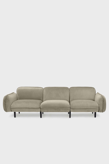 Beige Aquamarine Poppy Bean Sofa, modern furniture piece with plush cushions and sleek design, ideal for contemporary living rooms.