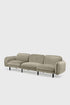 Beige Aquamarine Poppy bean sofa with plush fabric and rounded shape, featuring soft cushions and modern furniture design.
