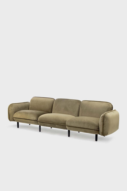 Green Aquamarine Poppy Bean Sofa featuring plush cushions and modern furniture design with a contemporary look.