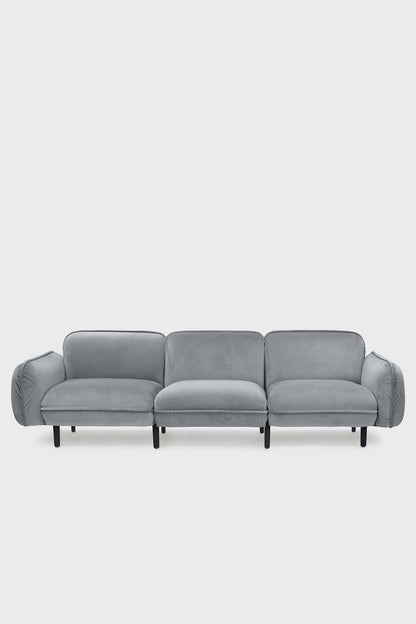 Grey Bean Sofa by Aquamarine Poppy, modern upholstered furniture with plush cushions and a contemporary design.