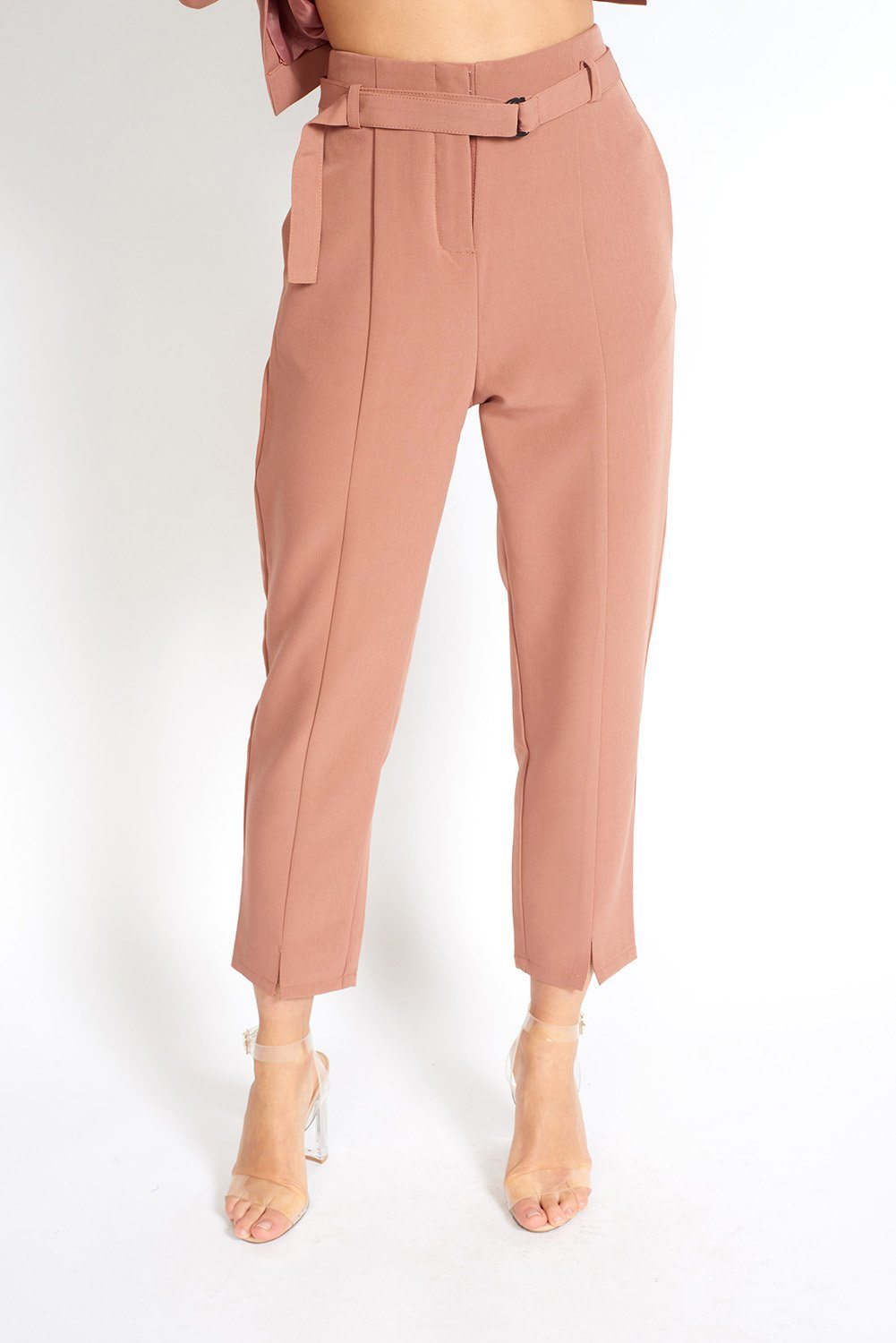 Azure Thanatos Business Babe Capri Suit Pants, stylish tailored pants for professional and casual wear, shown on a model.