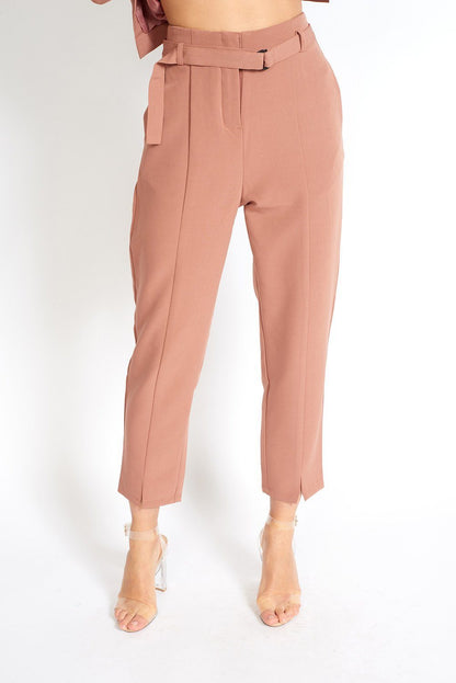 Azure Thanatos Business Babe Capri Suit Pants, stylish tailored pants for professional and casual wear, shown on a model.