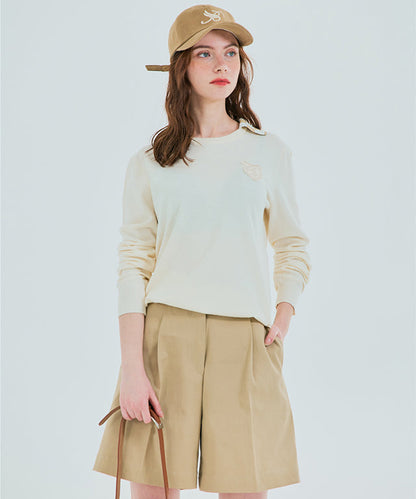 Amethyst Lucy BENECIA 12 beige butter Bermuda shorts for women, shown in XL size, casual accessory with a relaxed fit.
