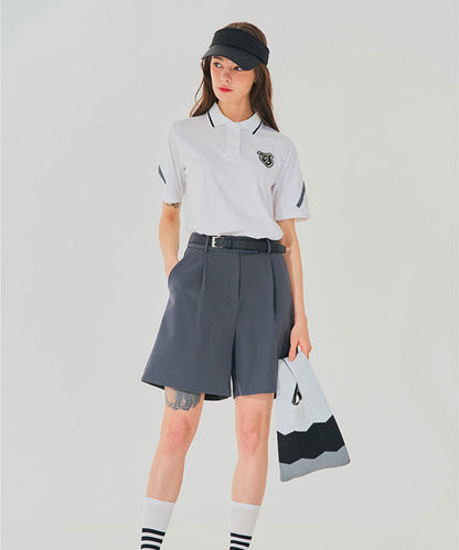 Gray BENECIA 12 Butter Bermuda Shorts by Amethyst Lucy, shown in XL size, with a relaxed fit and casual style.